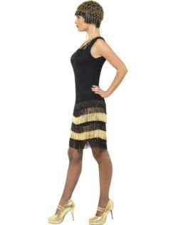 1920's Fringed Flapper Charleston Kostuum, Zwart -Vakantie Kledingwinkel 1920s fringed flapper charleston kostuum zwart 3