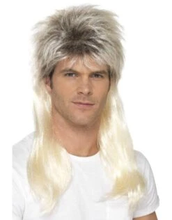 80s Rock Mullet Pruik, Blond