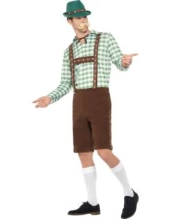Alpine Bavarian Kostuum Groen/Bruin Voor Heren -Vakantie Kledingwinkel alpine bavarian kostuum groen bruin voor heren 2