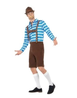 Bavarian Kostuum Blauw/Bruin Voor Heren -Vakantie Kledingwinkel bavarian kostuum blauw bruin voor heren 2