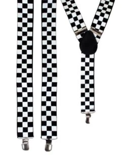 Bretels Zwart/wit Geblokt