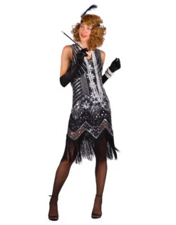 Charleston Jurk Catherine, Zilver 5 Charleston Jurk Catherine, Zilver -Vakantie Kledingwinkel charleston jurk catherine zilver 2