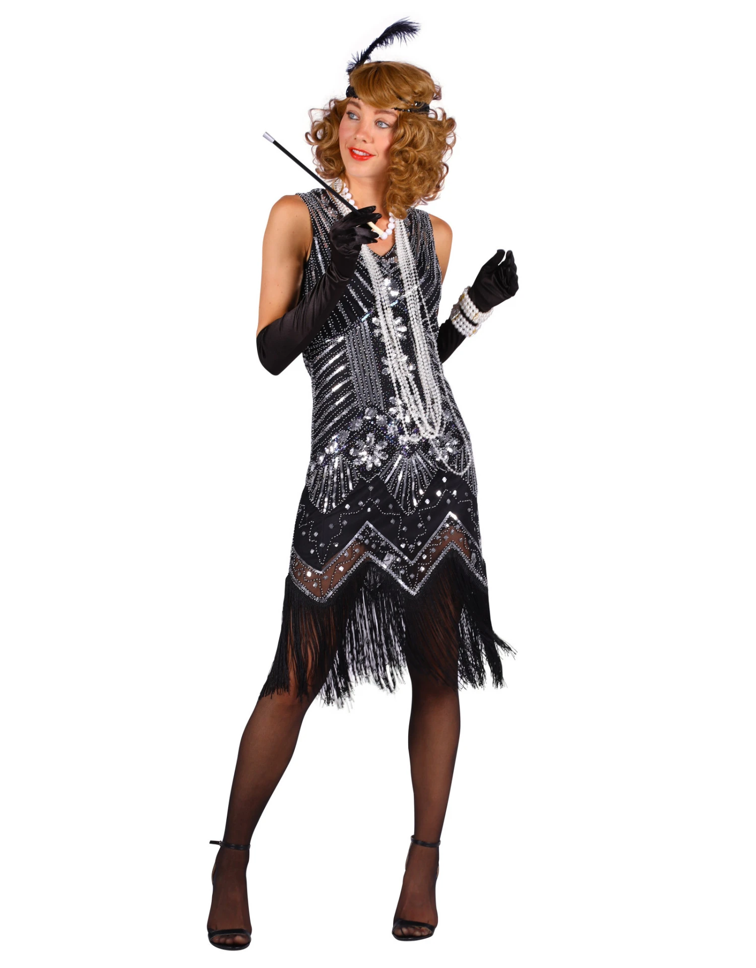 Charleston Jurk Catherine, Zilver 3 Charleston Jurk Catherine, Zilver - Afbeelding 3