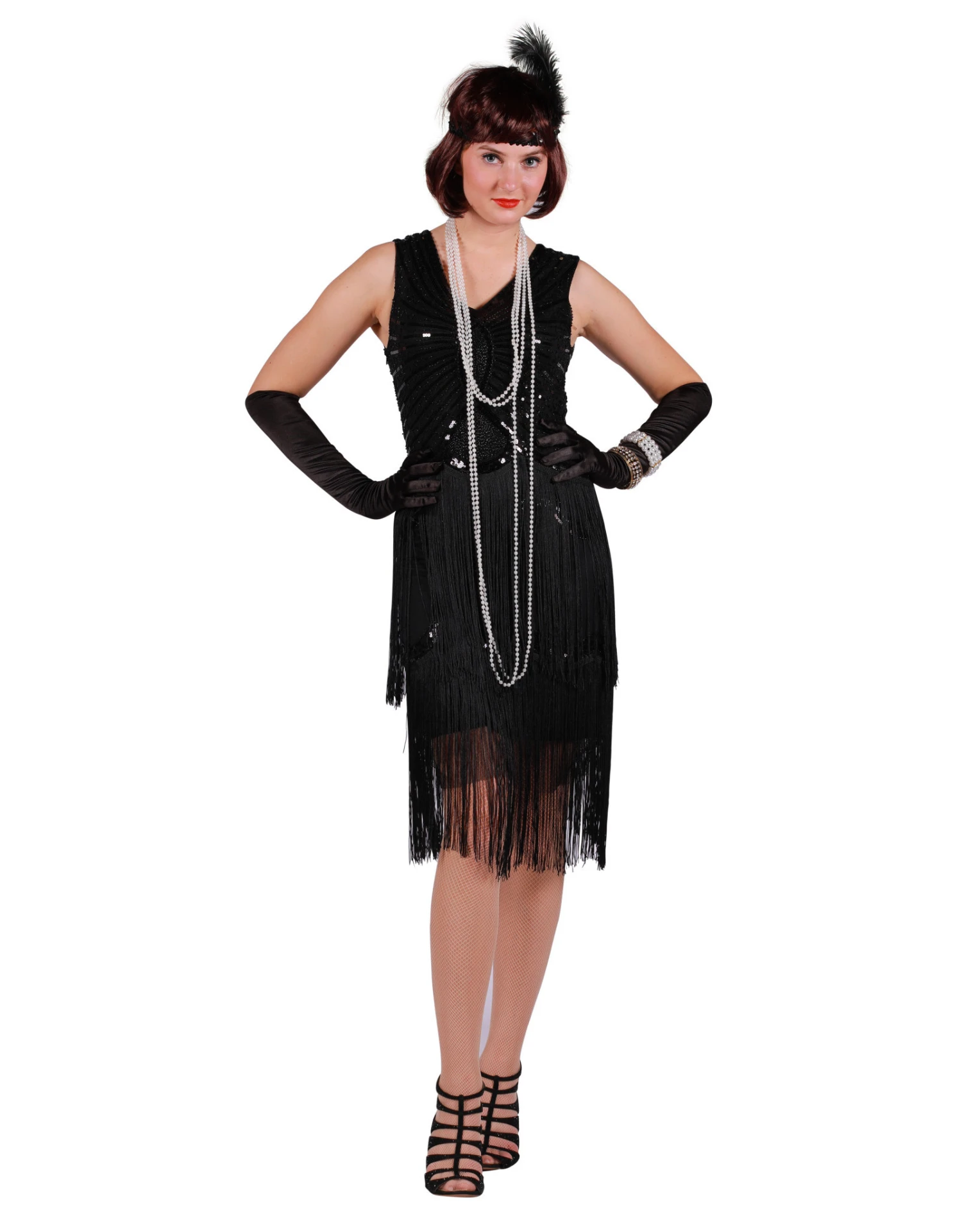 Charleston Jurk Fox, Zwart 2 Charleston Jurk Fox, Zwart - Afbeelding 2