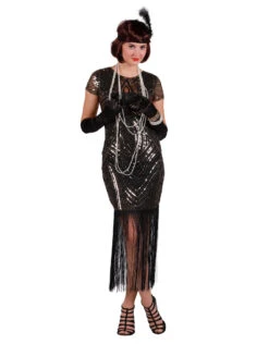 Charleston Jurk Ruby, Goud -Vakantie Kledingwinkel charleston jurk ruby goud 3