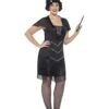 Curves Flapper Charleston Jurkje, Zwart