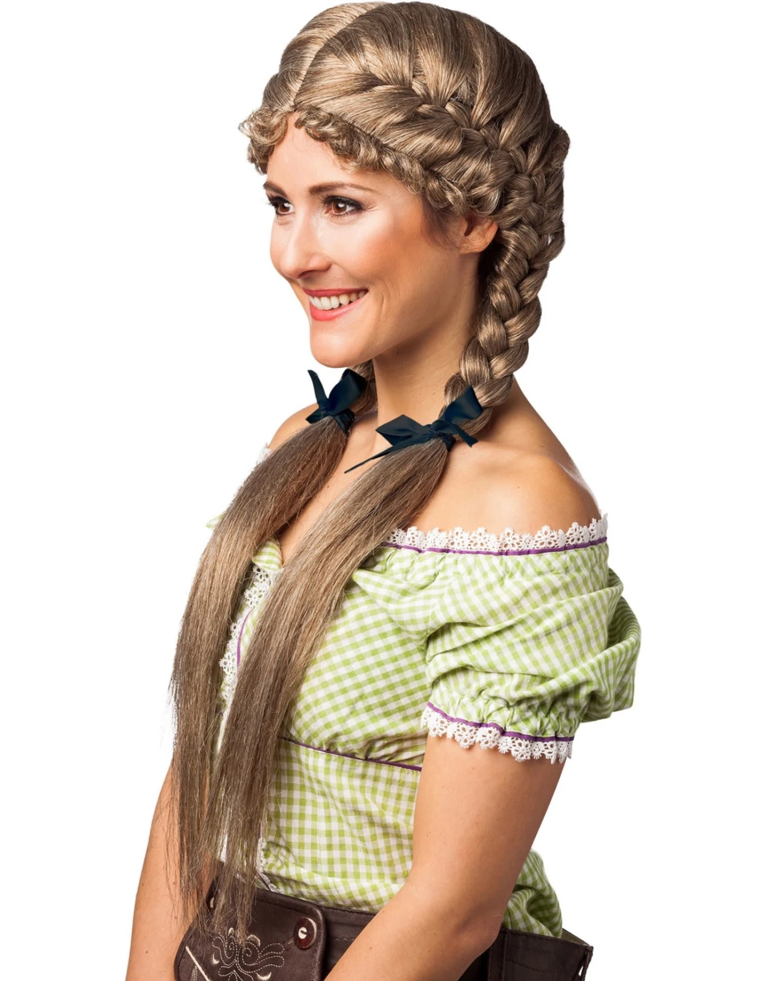 Damespruik Met Gevlochten Staartjes 2 Damespruik Met Gevlochten Staartjes - Afbeelding 2