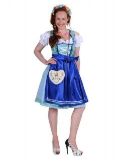 Dirndl Jurk ''Lisa'', Groen-Blauw -Vakantie Kledingwinkel dirndl jurk lisa groen blauw 3
