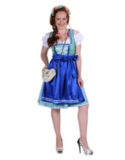 Dirndl Jurk ''Lisa'', Groen-Blauw -Vakantie Kledingwinkel dirndl jurk lisa groen blauw 4