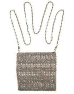 Handtas Zilversteentjes + Ketting Lang 15 X 15cm