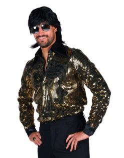 Heren Discoblouse "Night Fever", Goud