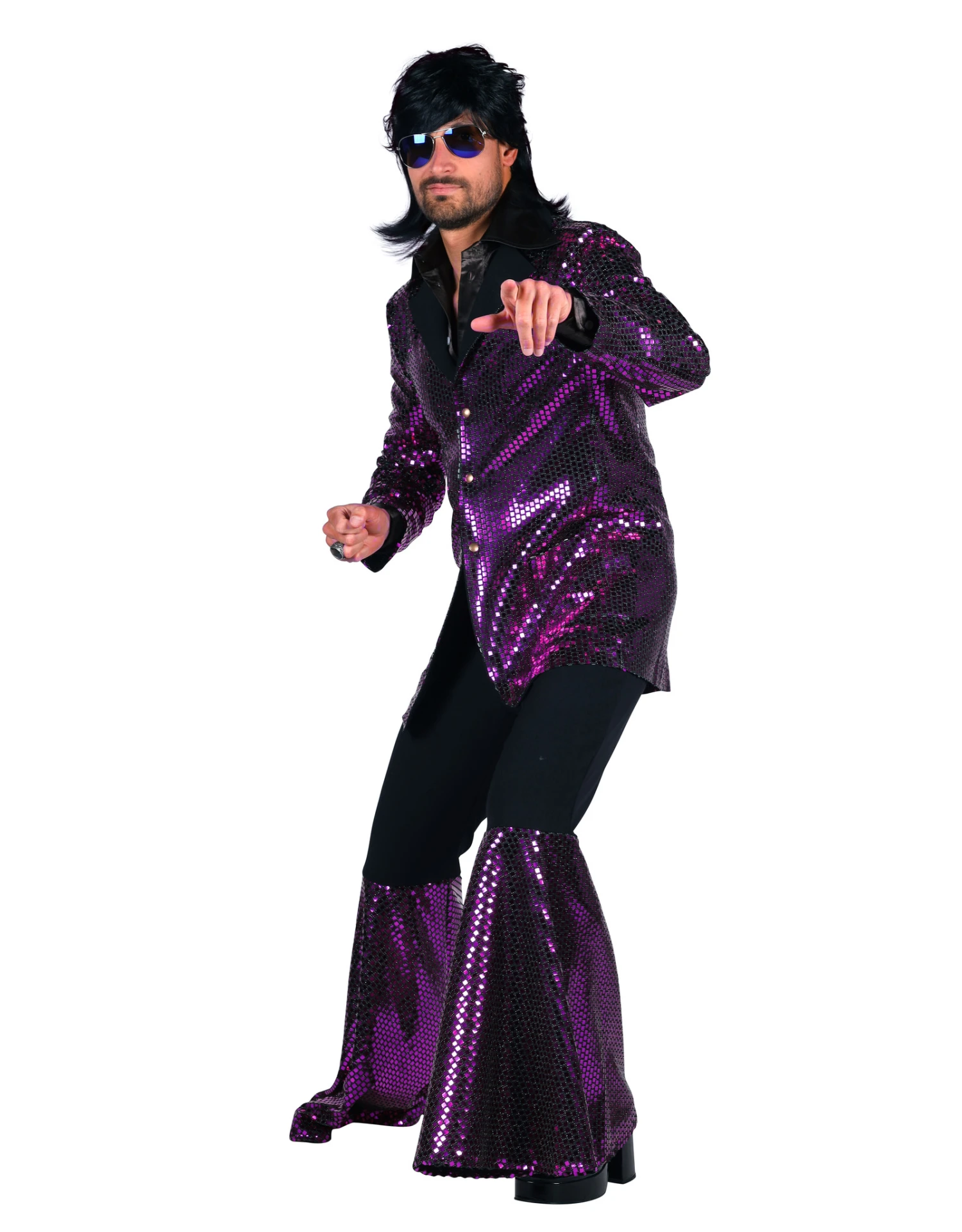 Heren Discokostuum "Studio 54", Paars 1 Heren Discokostuum "Studio 54", Paars