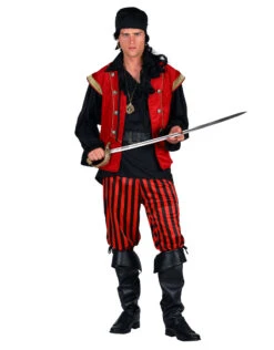 Heren Piratenkostuum "Black Beard", MIx Van Kleuren -Vakantie Kledingwinkel heren piratenkostuum black beard mix van kleuren 2