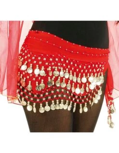 Heupsjaal Met Munten, Rood