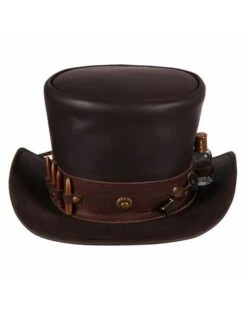 Hoge Hoed Leer "Steampunk" , Bruin
