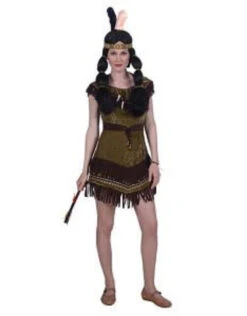 Indiaan Dame "Cheyenne", Bruin -Vakantie Kledingwinkel indiaan dame cheyenne bruin 2