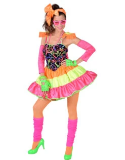 Jaren 80 Jurk Fluor