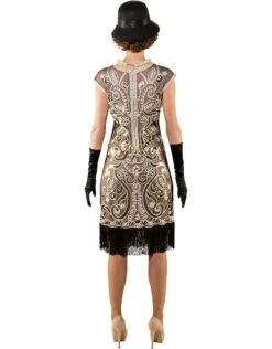 Jurk Met Pailletten, Beige -Vakantie Kledingwinkel jurk met pailletten beige 2