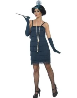 Korte Flapper Charleston Jurk Groen -Vakantie Kledingwinkel korte flapper charleston jurk groen 2