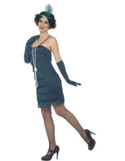Korte Flapper Charleston Jurk Groen -Vakantie Kledingwinkel korte flapper charleston jurk groen 3