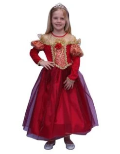 Kostuum Prinses Rood/goud