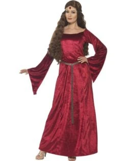 Middeleeuwse Jonkvrouw, Rood -Vakantie Kledingwinkel middeleeuwse jonkvrouw rood 2