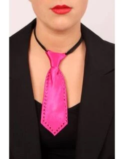 Mini Stropdas Pink Met Strass Stenen