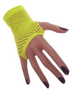 Nethandschoen Kort Vingerloos Fluor Geel