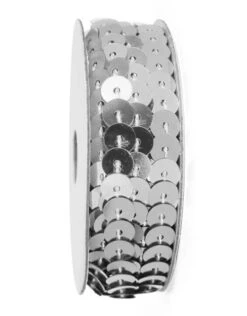 Paillettenband Op Rol Zilver 2,75m