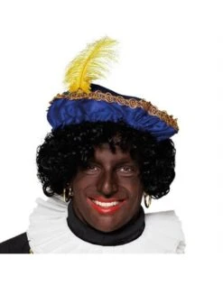 Piet Baret Satijn Met Veer Blauw