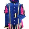 Piet Fluweel Luxe Met Cape "Malaga", Blauw-Roze