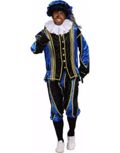 Piet Velours De Panne Met Cape "Bilbao", Blauw-Zwart