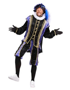 Piet Velours De Panne Met Cape "Bilbao", Paars-Zwart