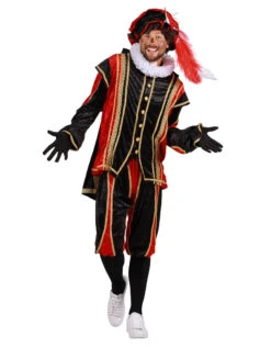 Piet Velours De Panne Met Cape "Bilbao", Rood-Zwart