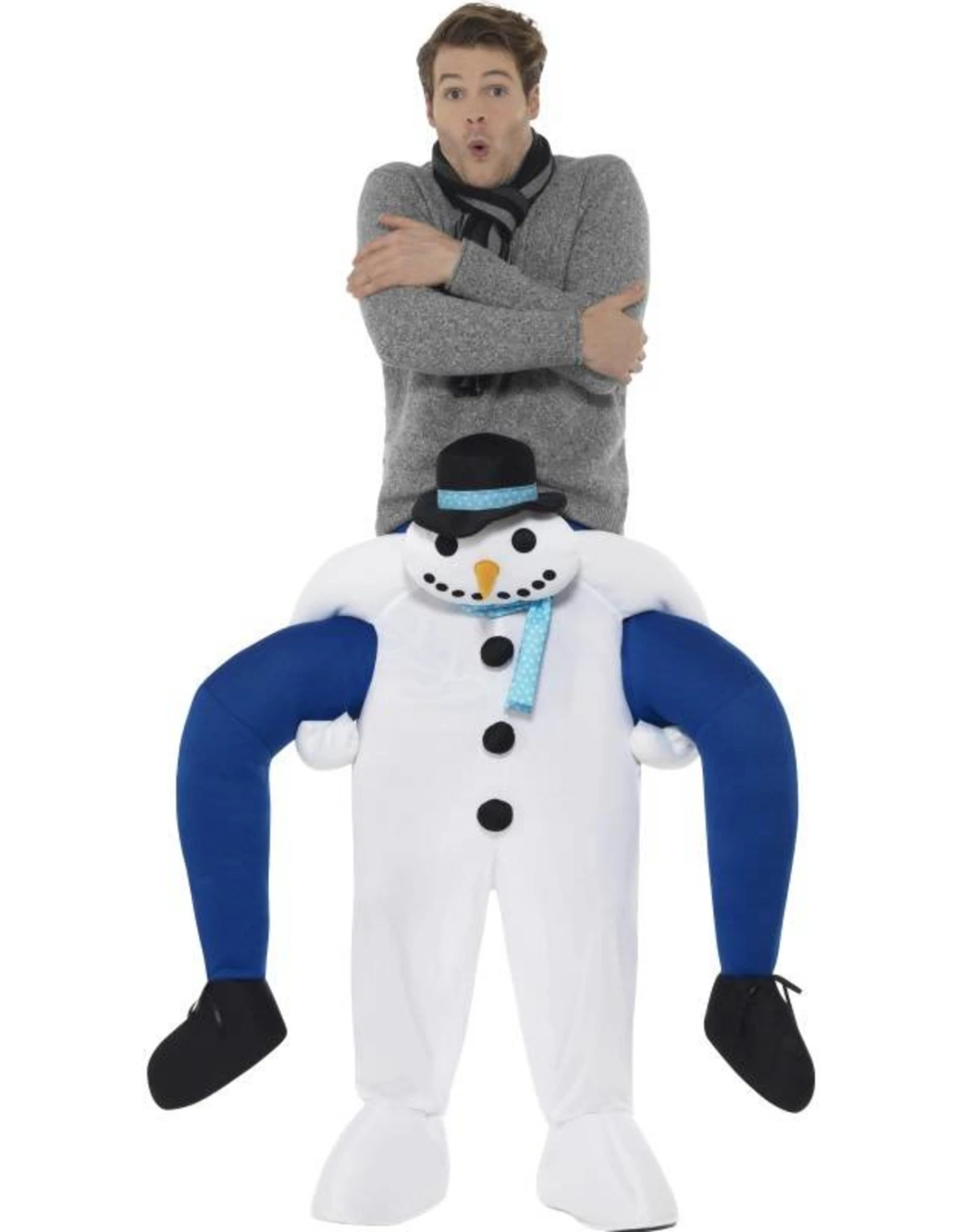 Piggyback Sneeuwman Kostuum 1 Piggyback Sneeuwman Kostuum