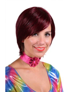 Pruik Luxe Larissa, Donkerrood