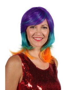 Pruik Luxe Secilia, Mix Van Kleuren -Vakantie Kledingwinkel pruik luxe secilia mix van kleuren 1