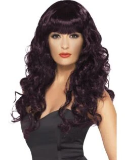 Siren Pruik, Donkerrood/Paars