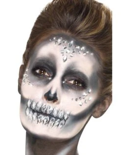 Smiffys Make-Up FX, Silver, Gezichtsjuwelen, Glimmers