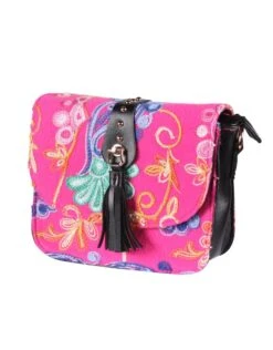 Tasje Deluxe ''Claudia'' Borduur, Borduur Pink, Tasje