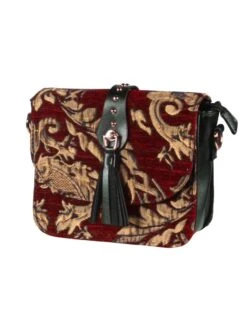 Tasje Deluxe ''Claudia'' Brocaat Goud, Brocaat Rood/goud, Tasje