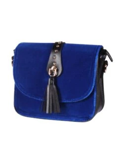 Tasje Deluxe ''Claudia'' Uni, Fluweel Blauw, Tasje