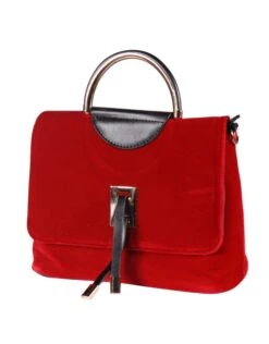 Tasje Deluxe ''Jacky'' Uni, Fluweel Rood, Handtas