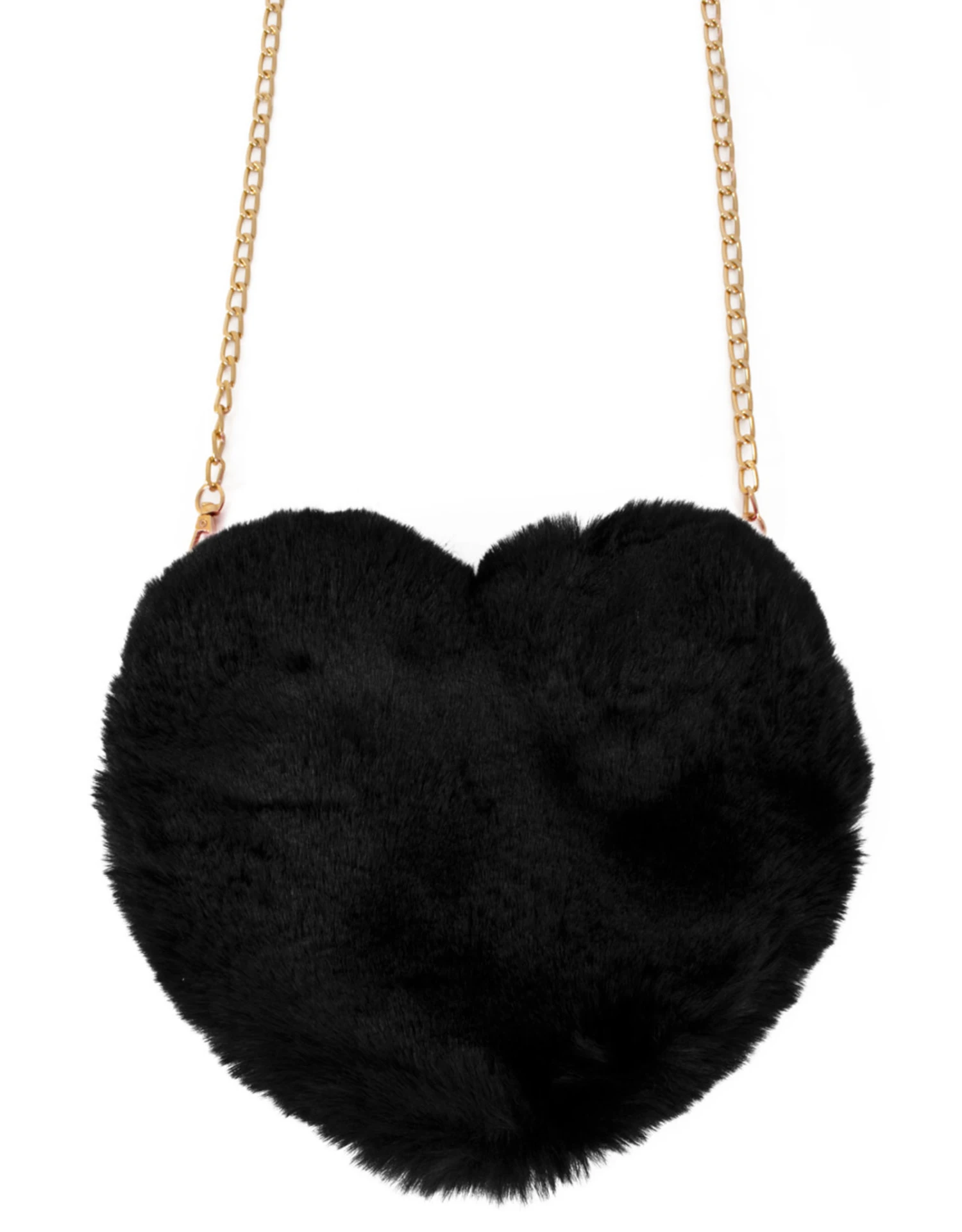 Tasje Pluche Hart Zwart 1 Tasje Pluche Hart Zwart