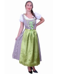 Tiroler Jurk Lang Wenzel Bruin/wit
