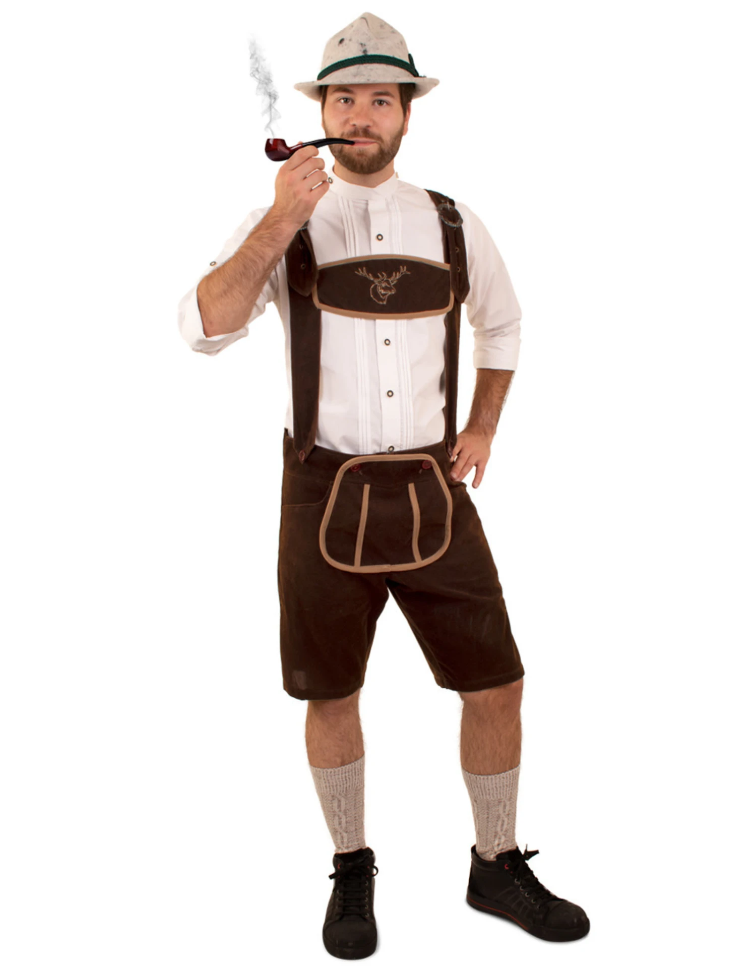 Tirolerbroek Donkerbruin Kort Suèdine 1 Tirolerbroek Donkerbruin Kort Suèdine