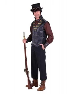 Vest Heer Steampunk ''Cyrus'', Zwart -Vakantie Kledingwinkel vest heer steampunk cyrus zwart 5