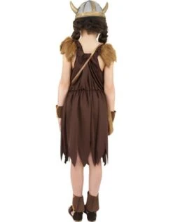 Viking Meisjeskostuum, Bruin -Vakantie Kledingwinkel viking meisjeskostuum bruin 2