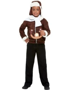 WW1 Pilotenkostuum Kind, Bruin